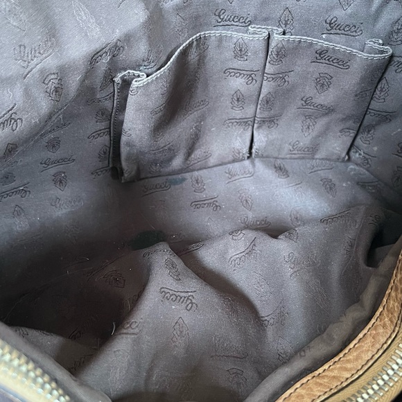 Auth GUCCI Bamboo GG Canvas Tote Bag Beige Brown Leather 232947 Used - Picture 6 of 16